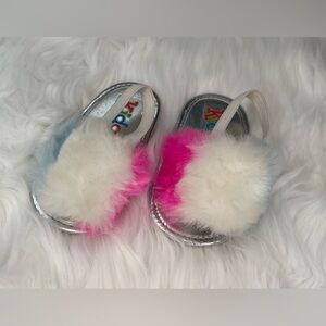 Baby’s Kidgets Pink, White & Blue Slippers